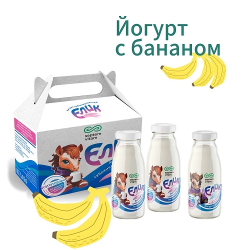 Йогурт питьевой с сублимированным бананом